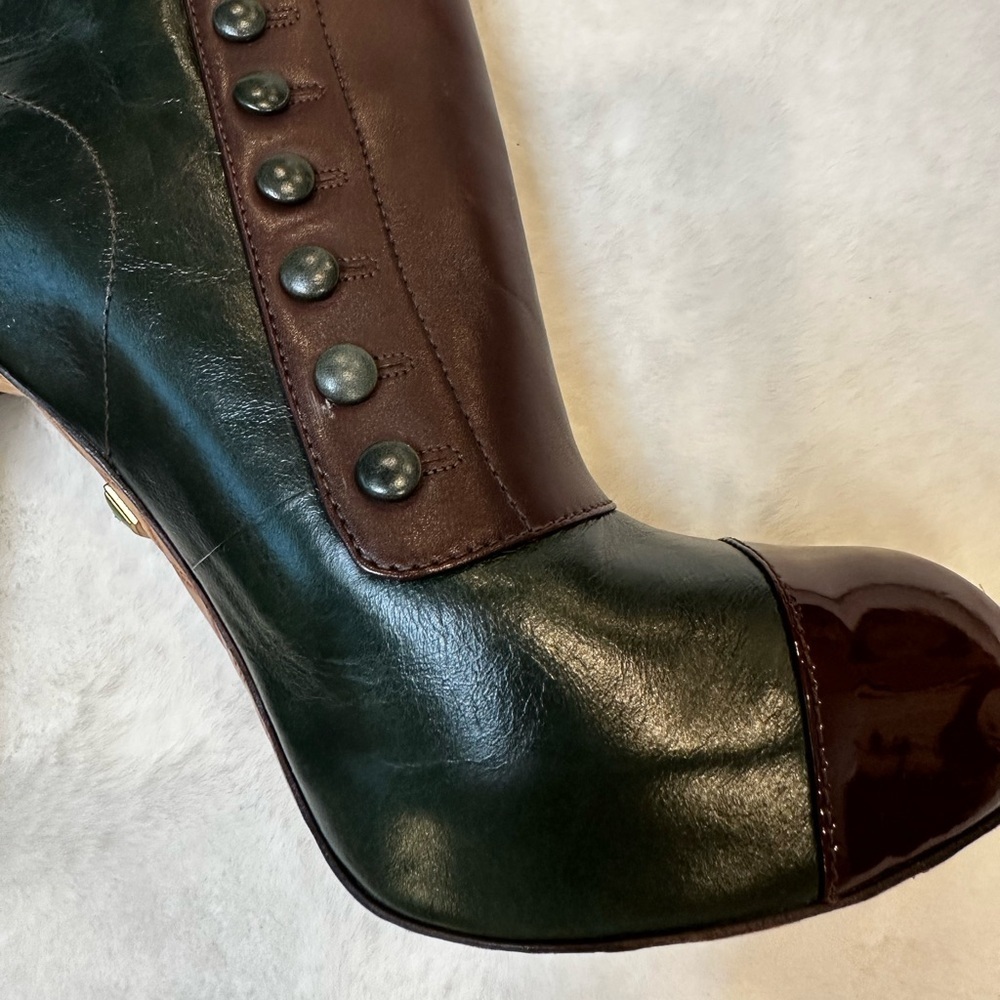 LAMB Elegant Brown and Green Women's Boots - Picture 3 of 9